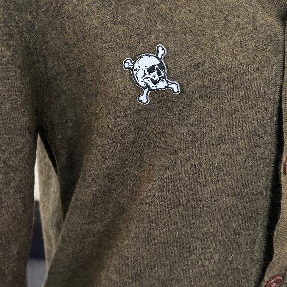 Ben Sherman 100% Merino Wool Skull Cardigan – Women’s L (Tagged Men’s XXL) - Picture 3 of 6